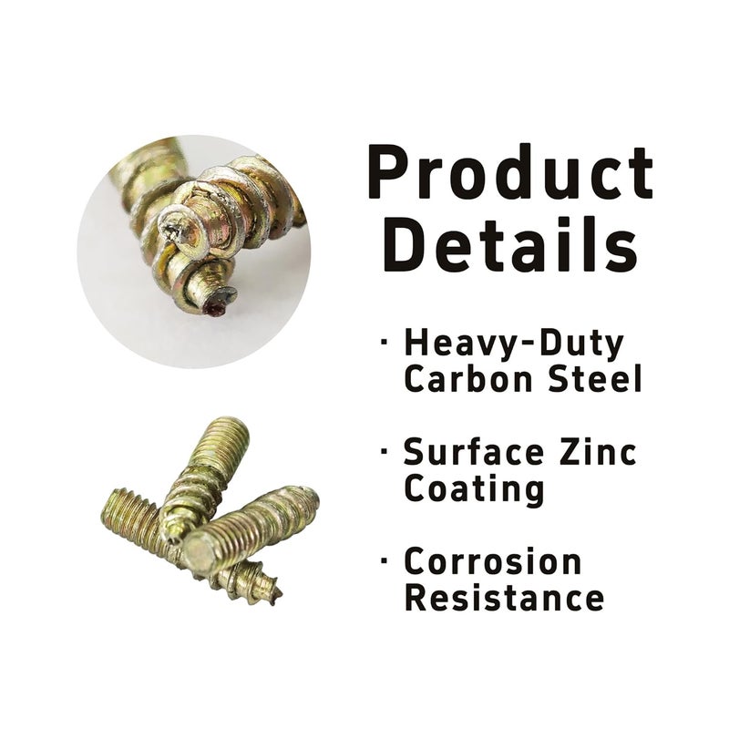 bociloy 20Pcs M4x16mm Hanger Bolts, Double Ended Thread Dowel Screws, Self-Tapping Screws for Secure Wood Joints - Image 4